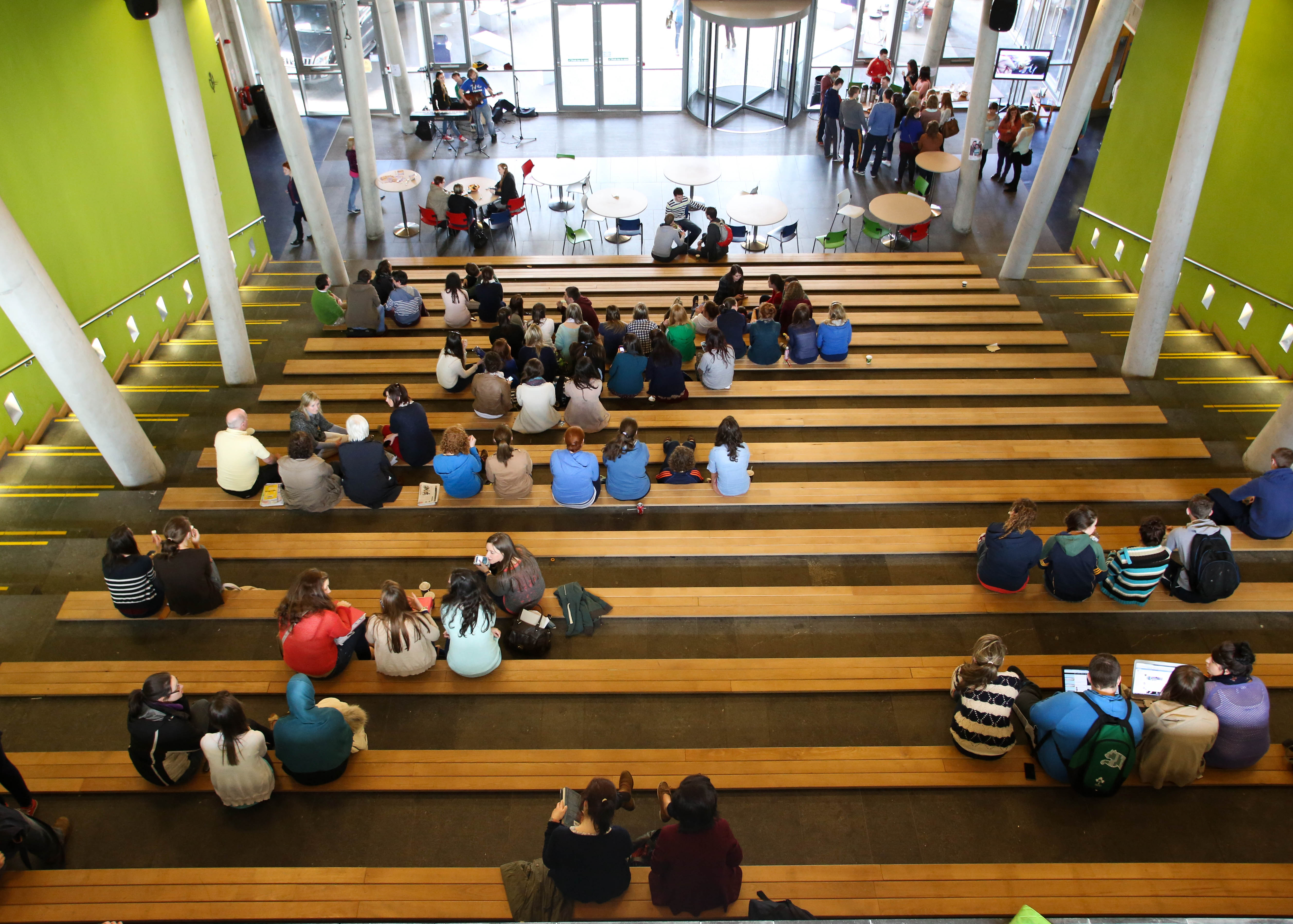 TARA Forum with Students Sitting on the steps